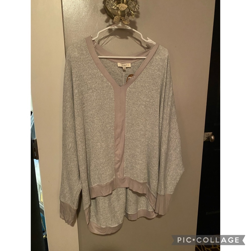 Umgee Gray V-neck top